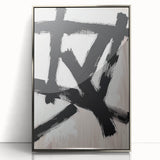 Framed minimalist abstract artwork featuring silver accents and a sleek acrylic finish, designed to enhance modern interior decor with a contemporary touch.