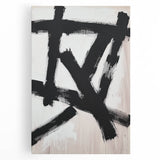 Abstract minimalist stretched canvas artwork showcasing soft pastel colors and geometric shapes, perfect for modern home decor. Ideal for adding a contemporary touch to living spaces.