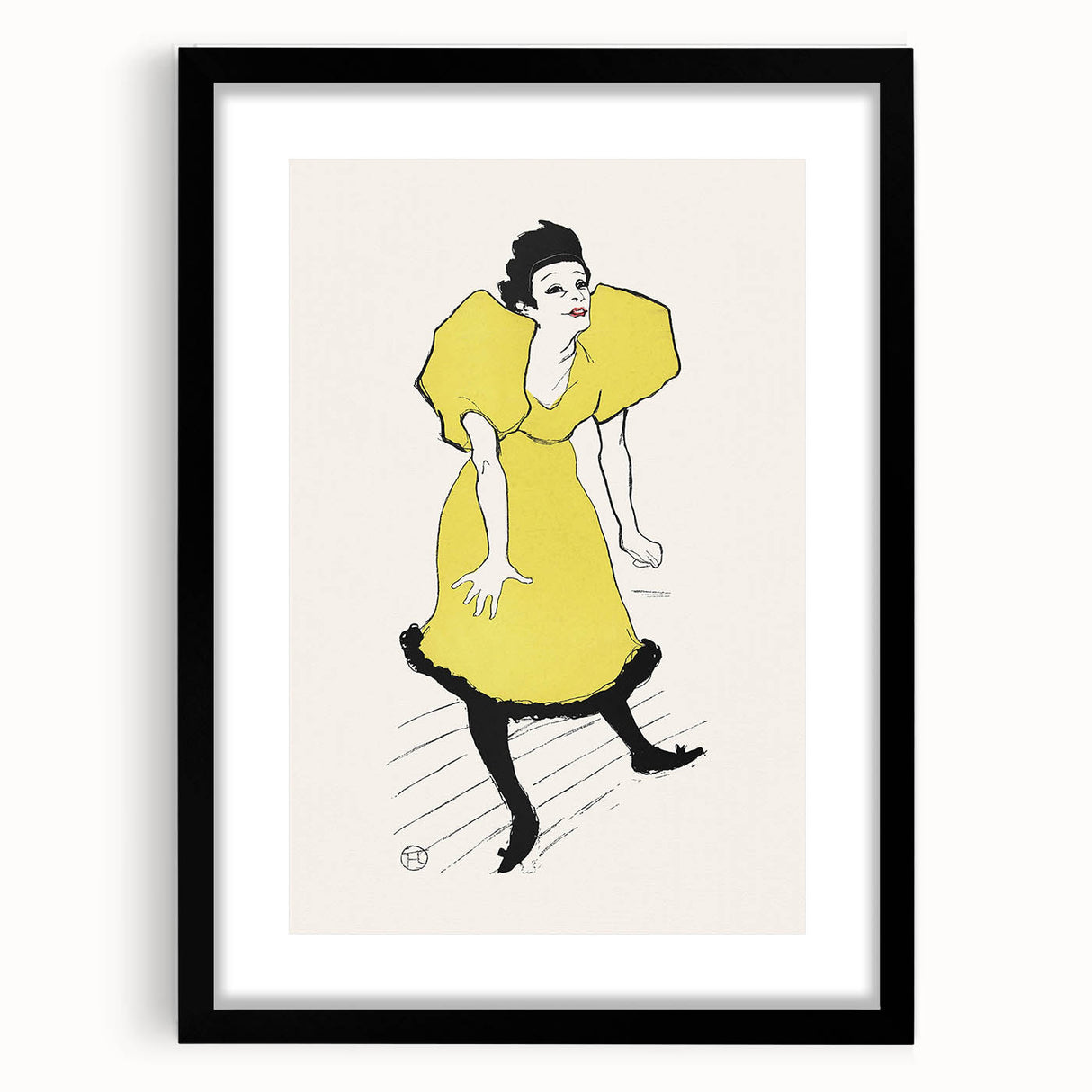 Toulouse-Lautrec Wall Art - Polaire on Stage in Yellow Dress