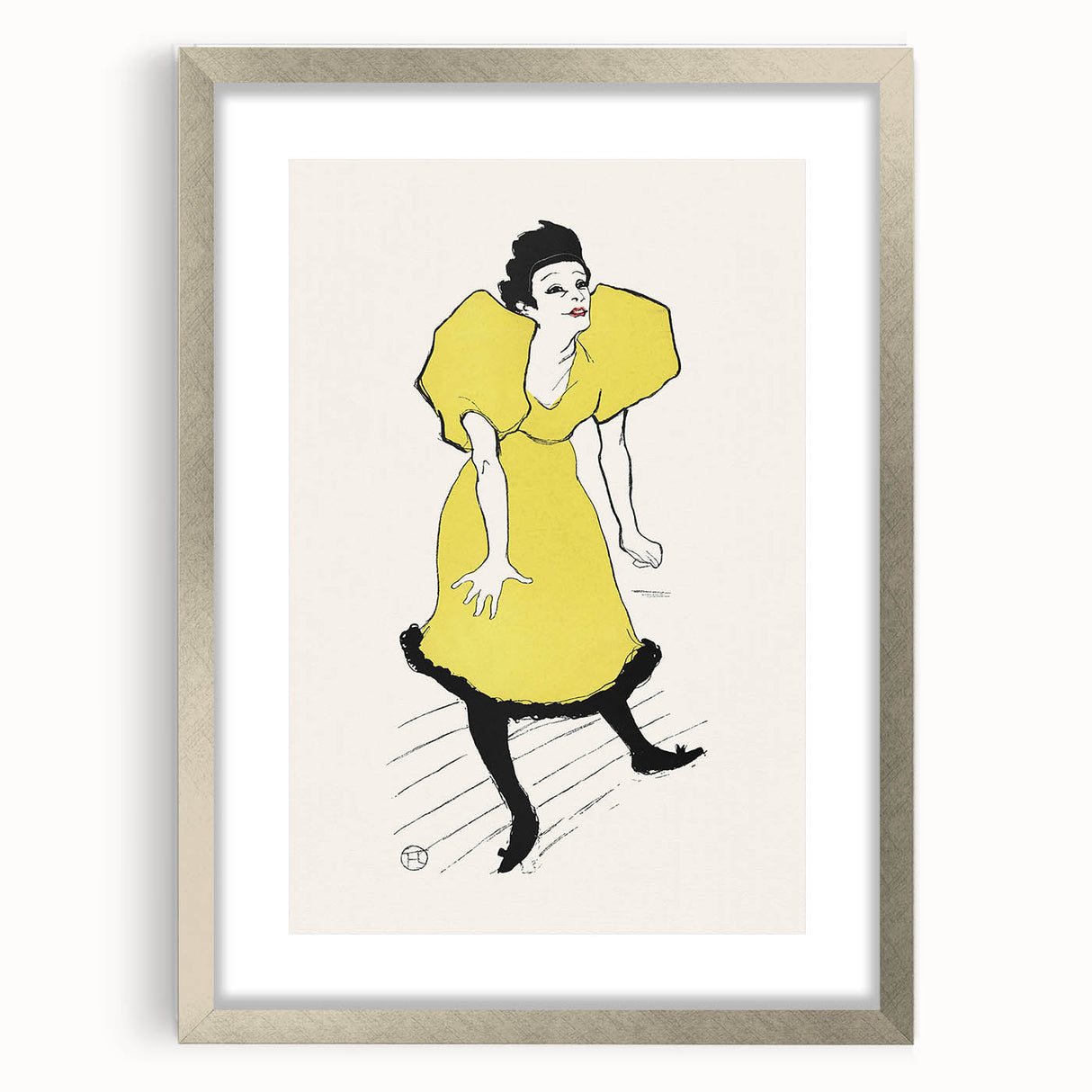 Toulouse-Lautrec Wall Art - Polaire on Stage in Yellow Dress