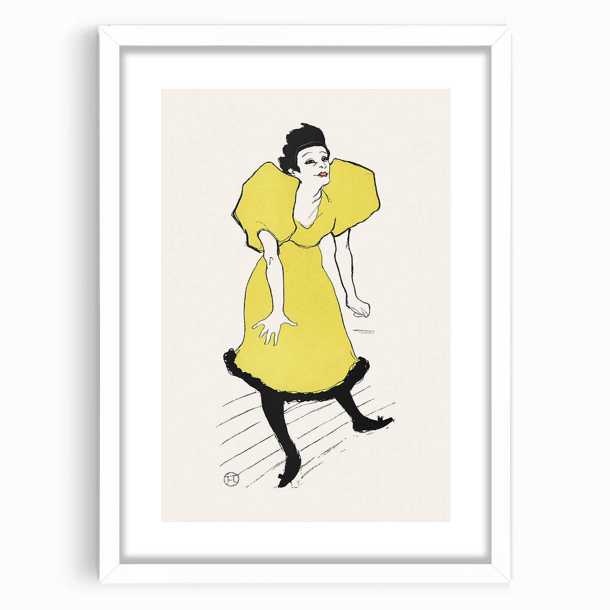 Toulouse-Lautrec Wall Art - Polaire on Stage in Yellow Dress