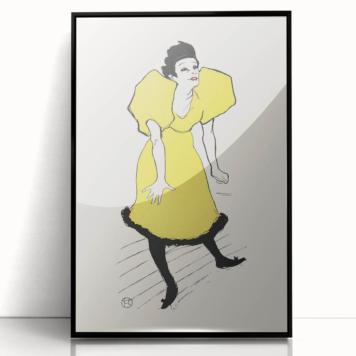 Toulouse-Lautrec Wall Art - Polaire on Stage in Yellow Dress