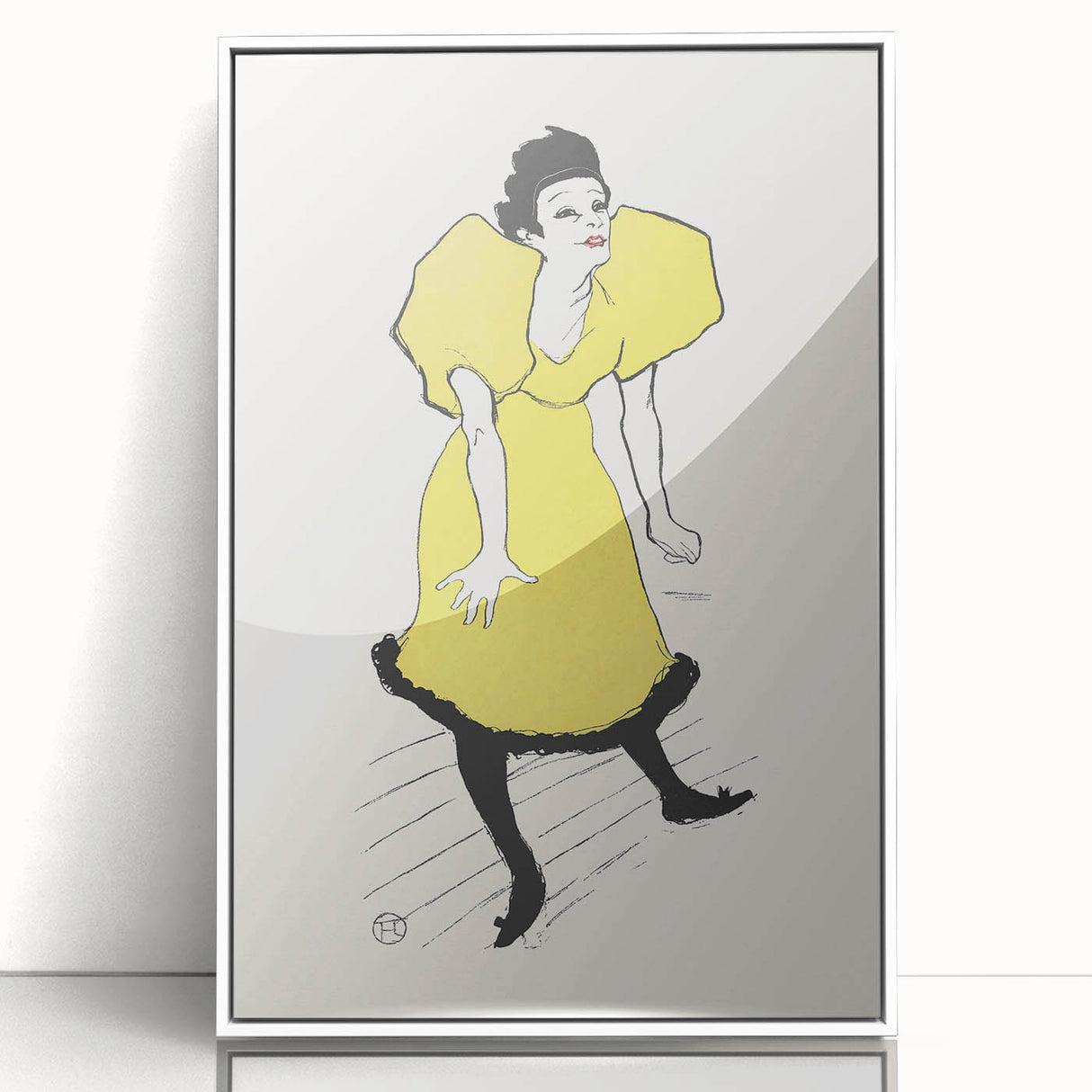 Toulouse-Lautrec Wall Art - Polaire on Stage in Yellow Dress