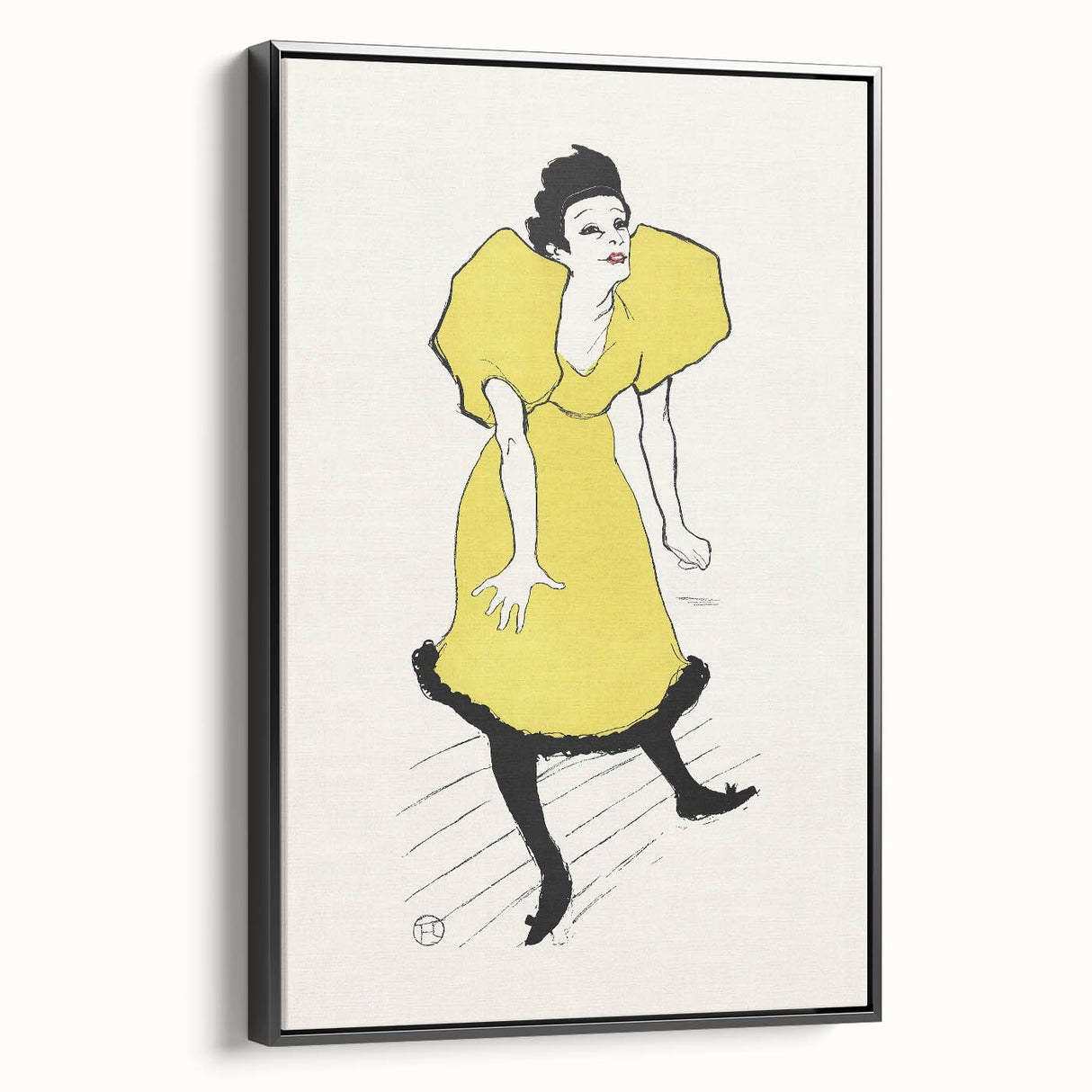 Toulouse-Lautrec Wall Art - Polaire on Stage in Yellow Dress