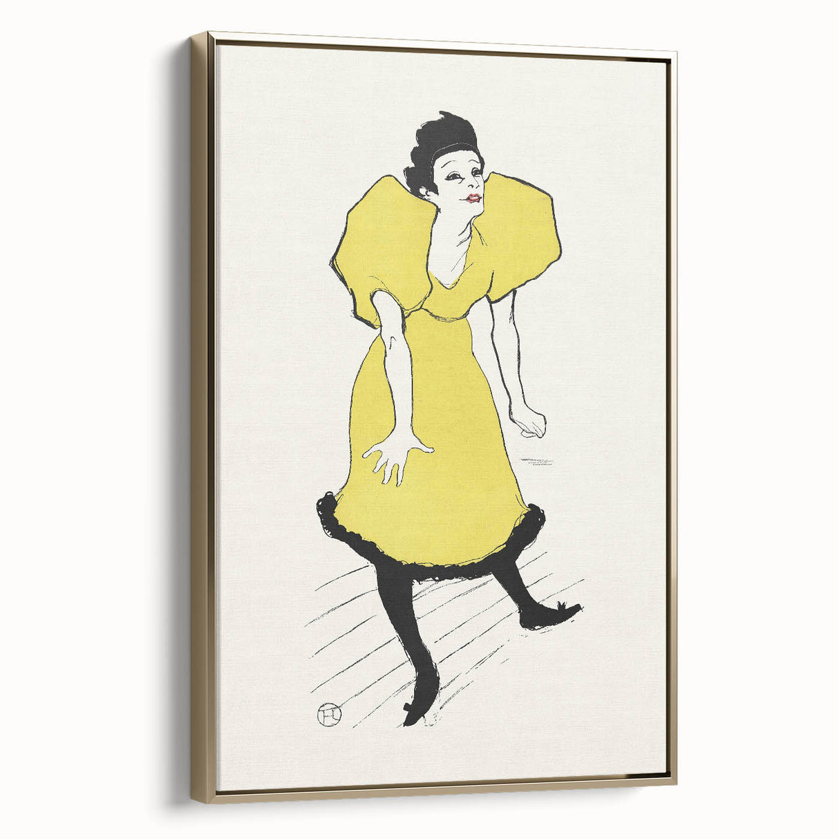 Toulouse-Lautrec Wall Art - Polaire on Stage in Yellow Dress