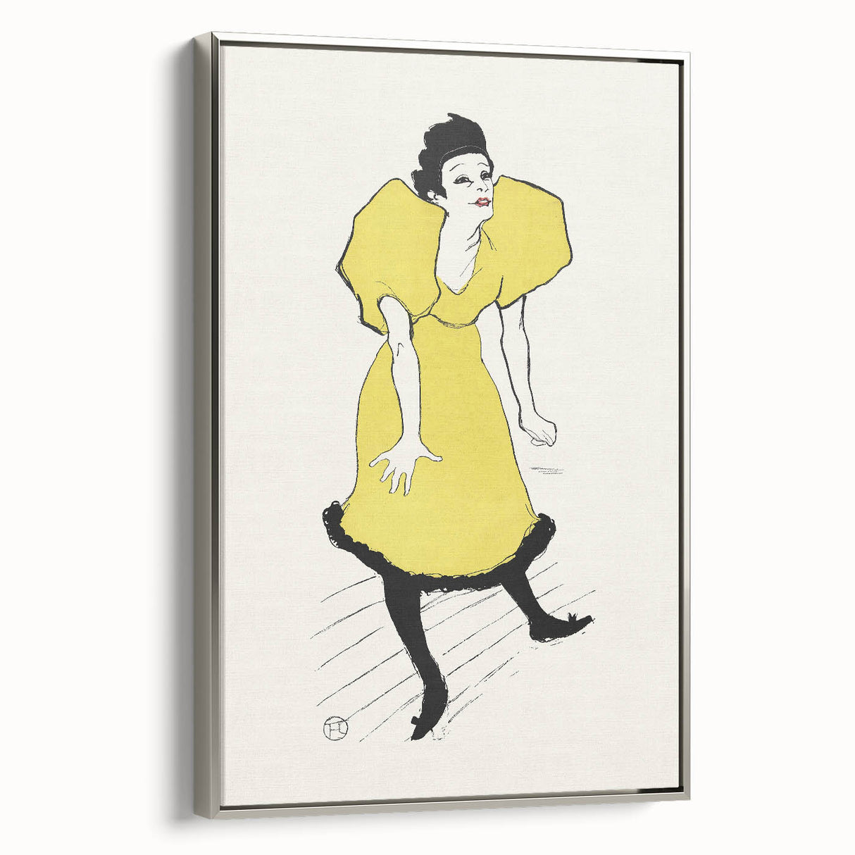 Toulouse-Lautrec Wall Art - Polaire on Stage in Yellow Dress