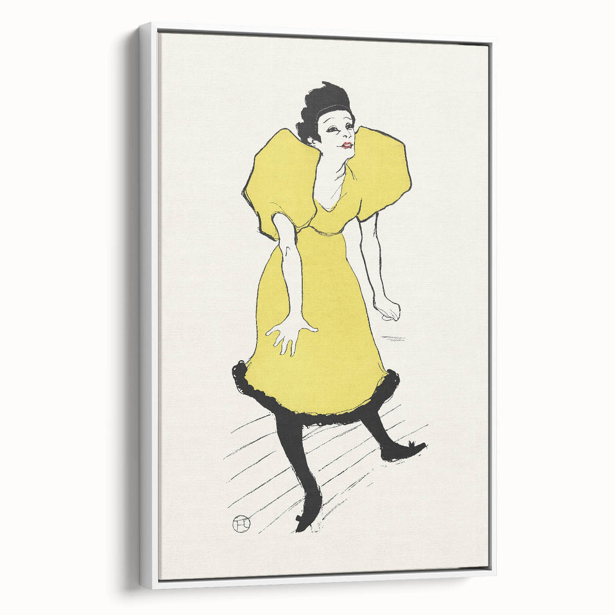 Toulouse-Lautrec Wall Art - Polaire on Stage in Yellow Dress