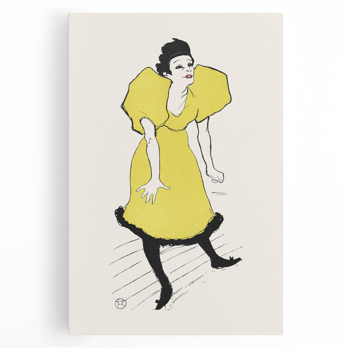 Toulouse-Lautrec Wall Art - Polaire on Stage in Yellow Dress