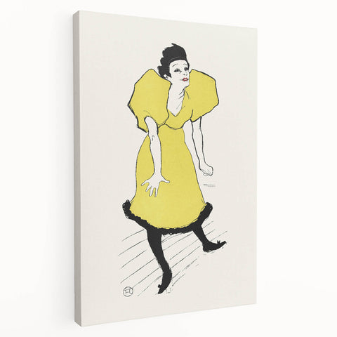 Toulouse-Lautrec Wall Art - Polaire on Stage in Yellow Dress