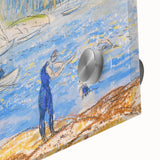 Modern Wall Art - Sunny Riverside Scene with Bathers | Serene Summer Decor