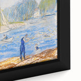 Modern Wall Art - Sunny Riverside Scene with Bathers | Serene Summer Decor