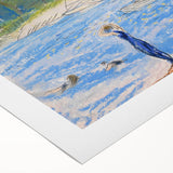 Modern Wall Art - Sunny Riverside Scene with Bathers | Serene Summer Decor