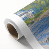 Modern Wall Art - Sunny Riverside Scene with Bathers | Serene Summer Decor