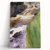 Romanticism Art: Rushing Water - Vibrant Landscape Canvas Print