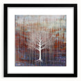 Rustic Blue Abstract Tree Wall Art - Large Canvas & Framed Print