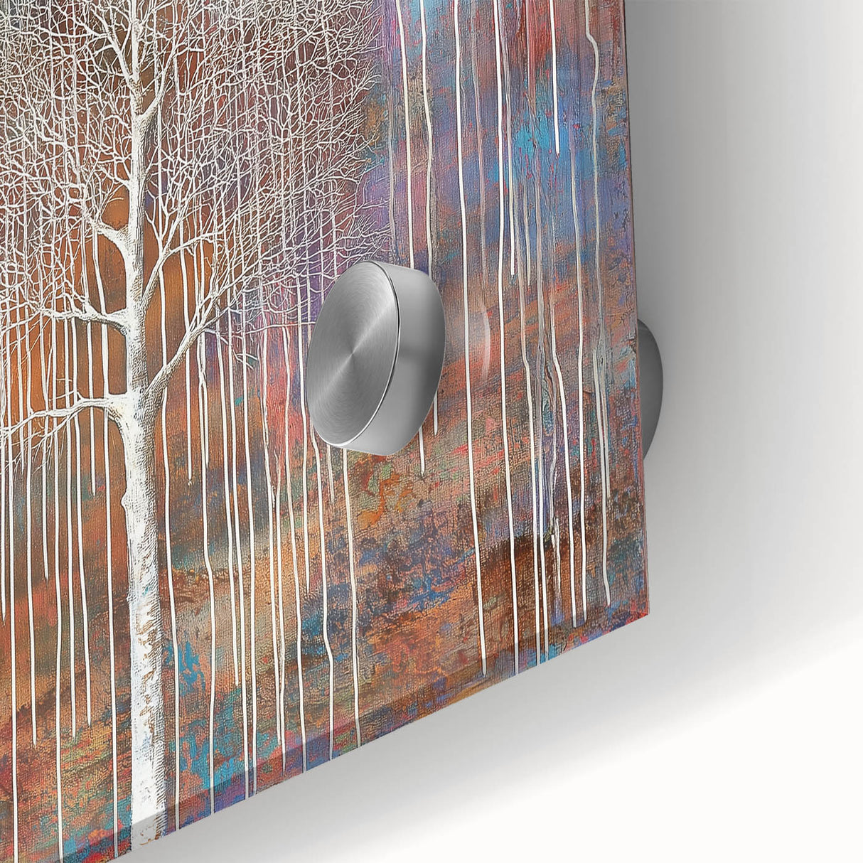 Teal and Brown Abstract Tree Wall Art - Large Canvas & Framed Print