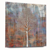 Teal and Brown Abstract Tree Wall Art - Large Canvas & Framed Print