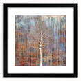 Teal and Brown Abstract Tree Wall Art - Large Canvas & Framed Print