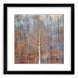 Teal and Brown Abstract Tree Wall Art - Large Canvas & Framed Print