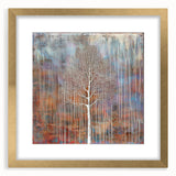 Teal and Brown Abstract Tree Wall Art - Large Canvas & Framed Print