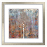 Teal and Brown Abstract Tree Wall Art - Large Canvas & Framed Print