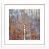 Teal and Brown Abstract Tree Wall Art - Large Canvas & Framed Print