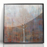 Teal and Brown Abstract Tree Wall Art - Large Canvas & Framed Print