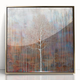 Teal and Brown Abstract Tree Wall Art - Large Canvas & Framed Print