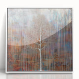 Teal and Brown Abstract Tree Wall Art - Large Canvas & Framed Print