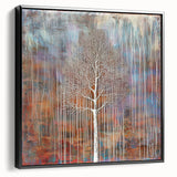 Teal and Brown Abstract Tree Wall Art - Large Canvas & Framed Print