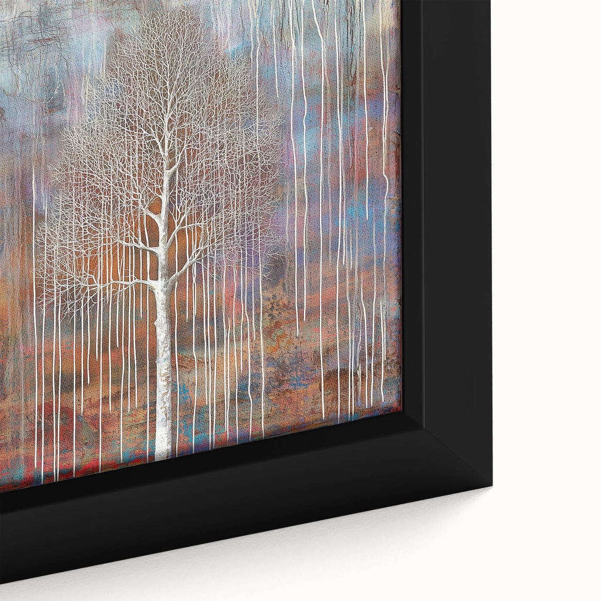 Teal and Brown Abstract Tree Wall Art - Large Canvas & Framed Print