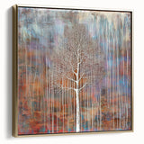Teal and Brown Abstract Tree Wall Art - Large Canvas & Framed Print