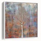 Teal and Brown Abstract Tree Wall Art - Large Canvas & Framed Print