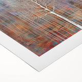 Teal and Brown Abstract Tree Wall Art - Large Canvas & Framed Print