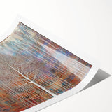 Teal and Brown Abstract Tree Wall Art - Large Canvas & Framed Print