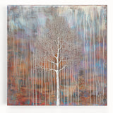Teal and Brown Abstract Tree Wall Art - Large Canvas & Framed Print