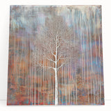 Teal and Brown Abstract Tree Wall Art - Large Canvas & Framed Print