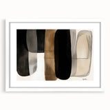 Minimalist abstract artwork in a white frame with a mat, showcasing a modern design ideal for contemporary home decor. Perfect for adding elegance to any room.