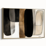 Framed minimalist abstract canvas artwork with a gold side view, showcasing elegant design elements ideal for modern home decor. Perfect for enhancing contemporary interiors with a touch of sophistication and style.