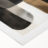 Abstract minimalist rolled canvas artwork showcasing a blend of soft pastel colors and geometric shapes, ideal for modern home decor, presented in a protective cardboard tube.