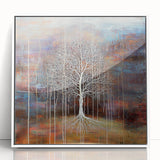 Golden Brown Abstract Tree Wall Art - Large Canvas & Framed Print