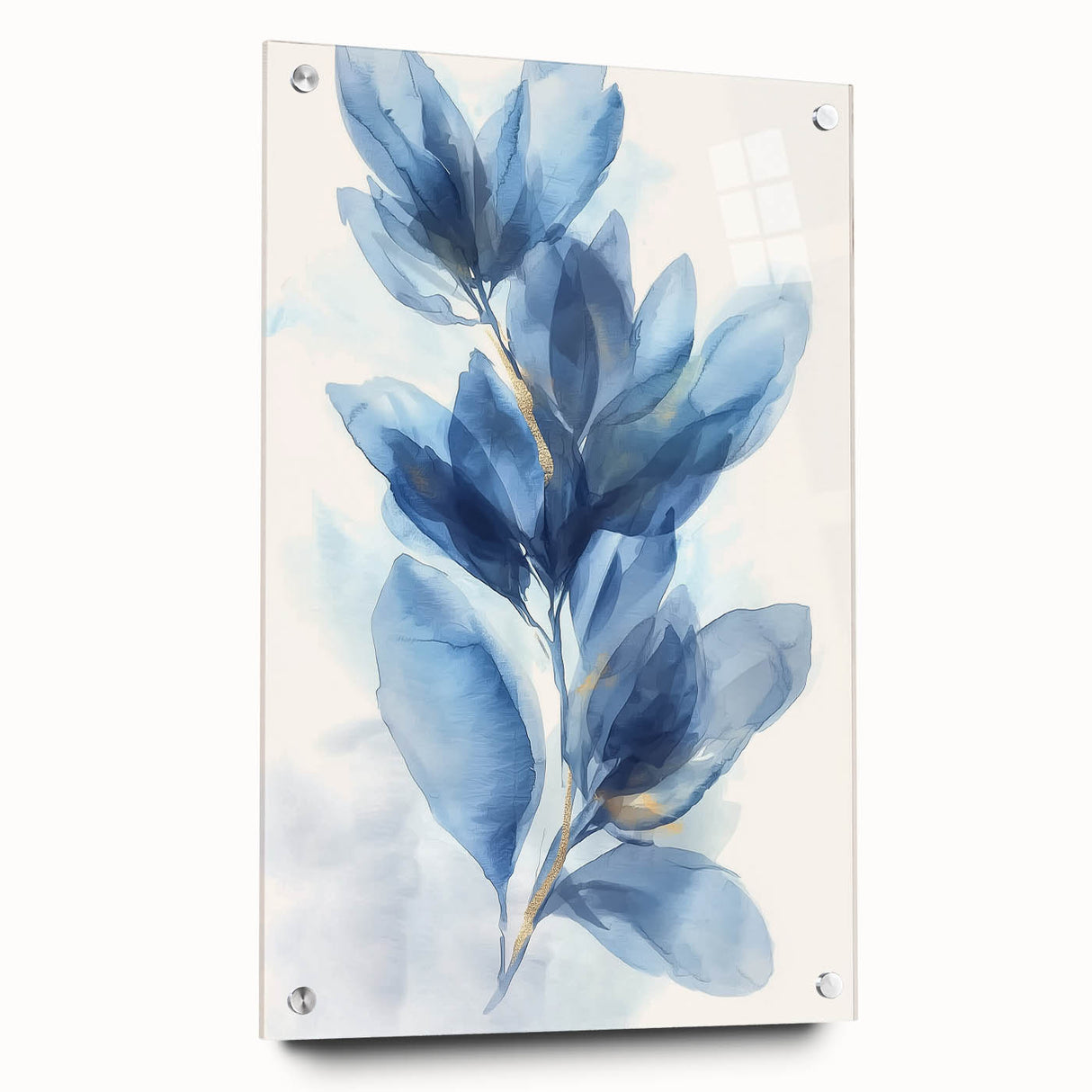 Abstract minimalist design featuring a side view of a clear acrylic glass art piece with colorful pins, showcasing vibrant geometric shapes. Ideal for modern decor.