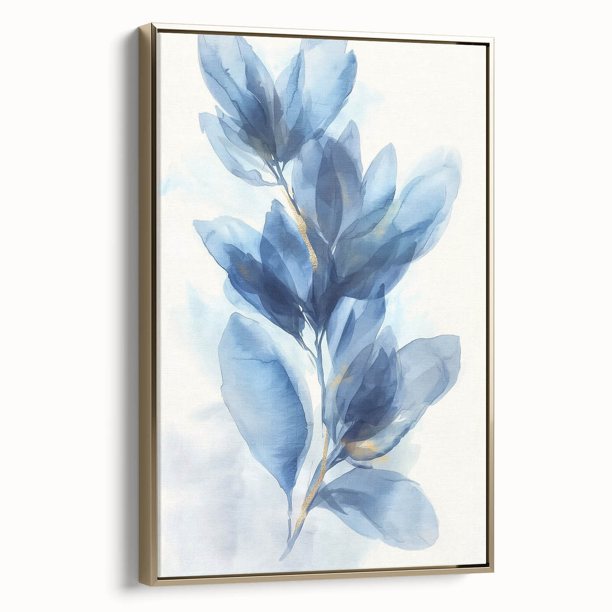 Abstract minimalist framed canvas artwork featuring elegant gold accents and a sleek side view, perfect for modern home decor. Ideal for enhancing contemporary spaces, this piece showcases refined aesthetics and adds a touch of sophistication to any room.