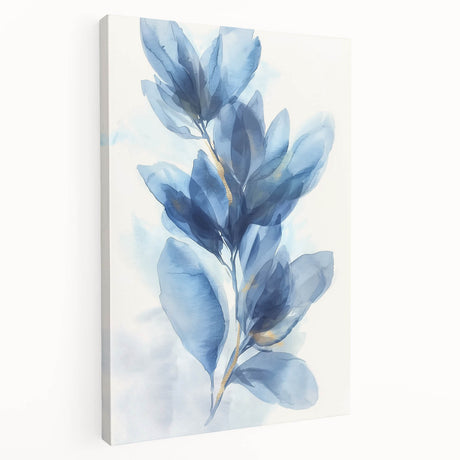 Side view of a stretched canvas featuring a minimalist abstract design in soft pastel colors, showcasing smooth lines and subtle textures, ideal for modern home decor.