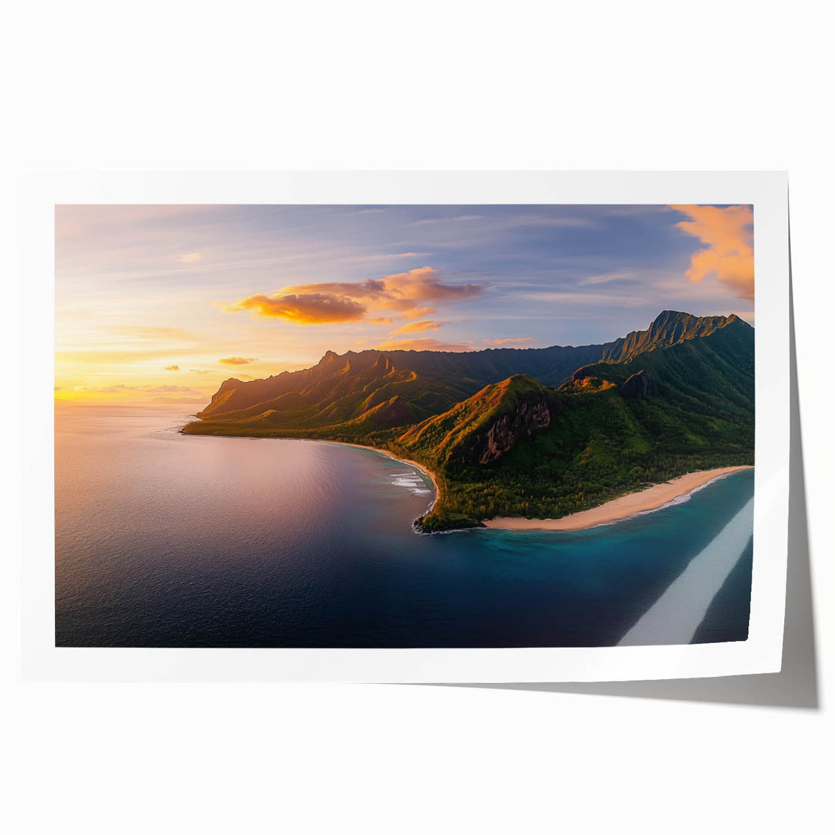 Vibrant landscape print showcasing dramatic cliffs in earthy tones, rolled and ready for framing, ideal for nature lovers seeking home decor inspiration.