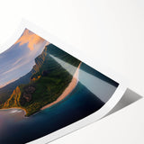 Stunning rolled canvas print showcasing a dramatic cliff landscape with vibrant colors and intricate details, elegantly packaged in a protective tube for easy display.