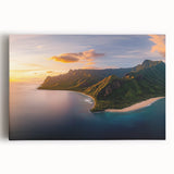 Stretched canvas artwork depicting a breathtaking cliff landscape with vibrant colors and intricate details, ideal for home decor and nature-themed spaces.