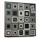 Black and Gray Geometric Wall Art – Modern Abstract Canvas