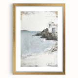 Abstract architecture wall art framed with a gold mat, showcasing geometric shapes and clean lines, perfect for modern home decor and artistic ambiance.