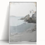 Framed abstract architecture wall art featuring a modern design with white accents, perfect for contemporary home decor. Showcases geometric shapes and clean lines, adding a stylish touch to any room.